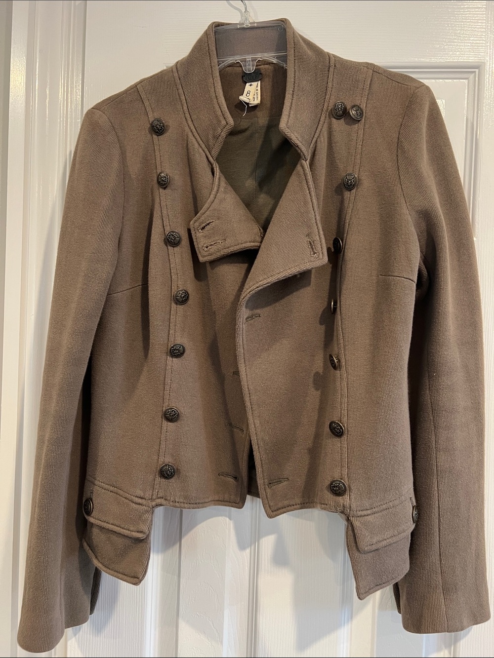Womens Military-Style brown/olive Button Front Jacket